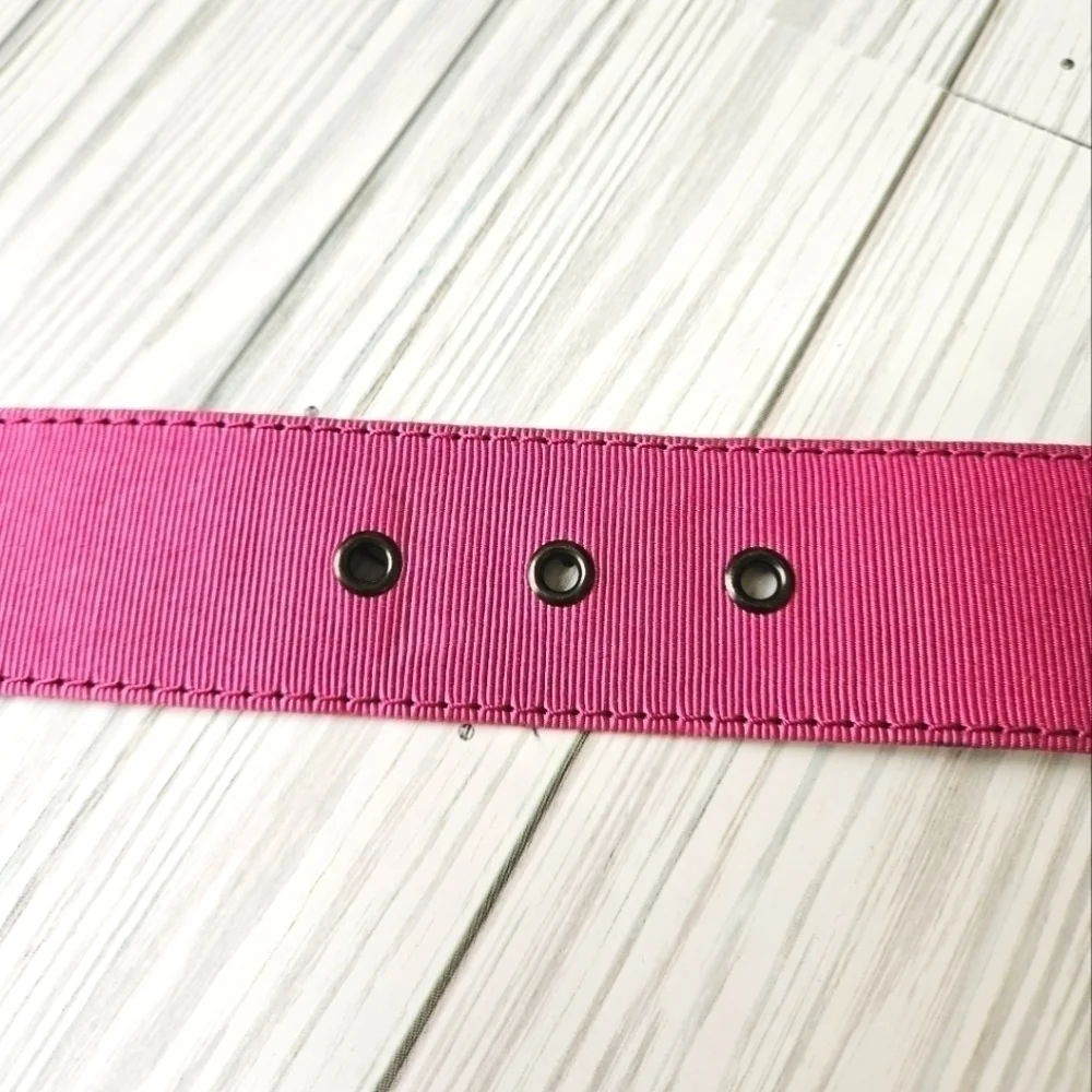 Yves Saint Laurent Rive Gauche Woven Cinch Waist Belt in Pink Size 28